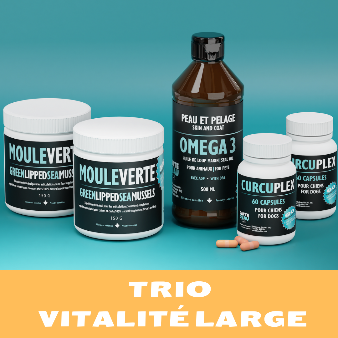 Grand TRIO vitalité (Huile loup-marin 500ml, 2x moule verte, 2x curcuplex)